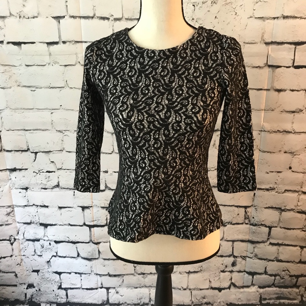 J. Crew, black lace dressy top